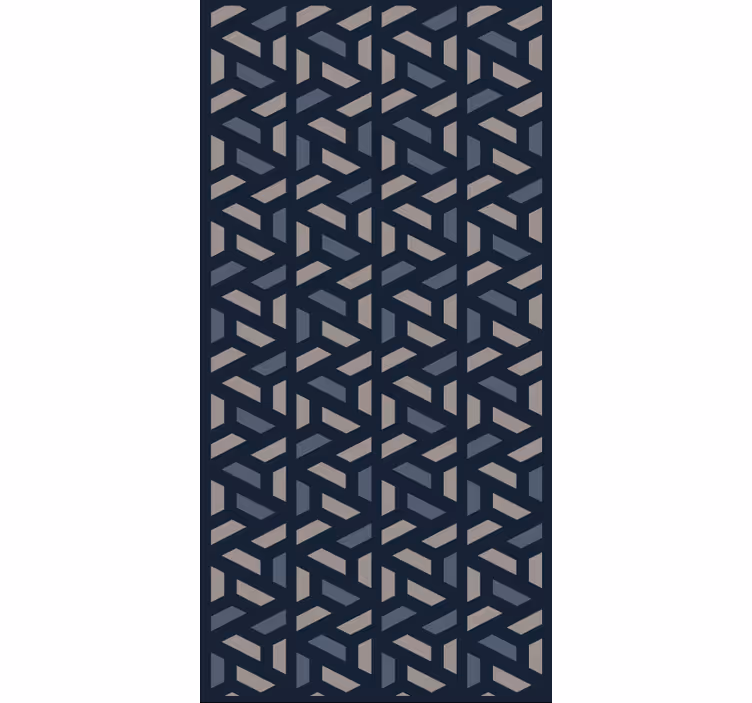 Tapete flur geometrisches blau und graues dreiecksmuster - TenStickers