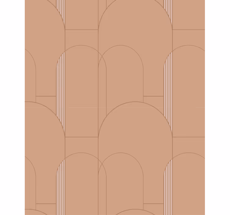 Tapete esszimmer mit terracotta geometrischem kreisdesign - TenStickers