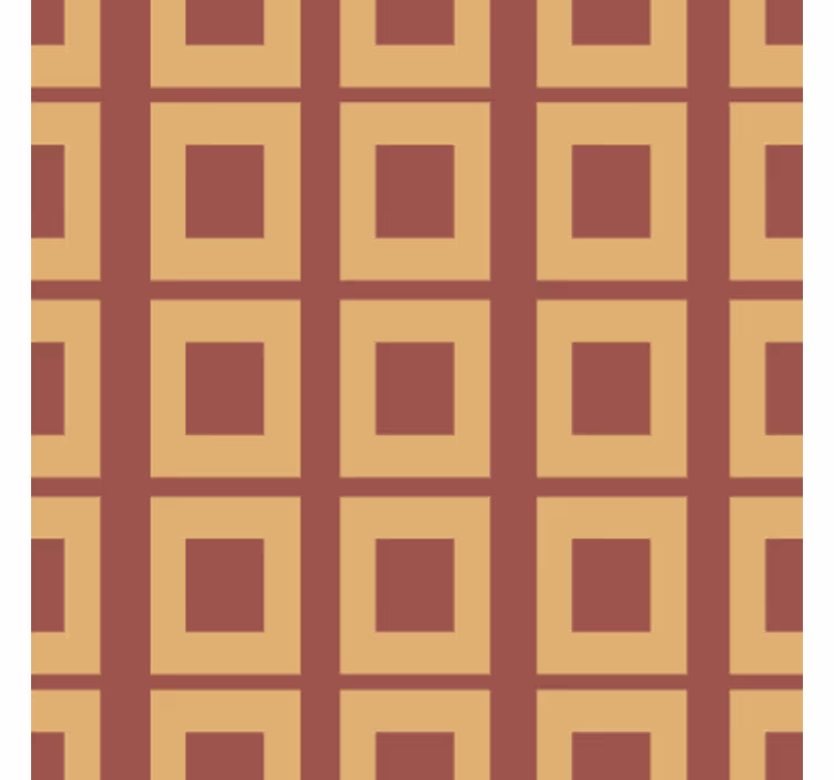 Tapete esszimmer mit geometrischem muster orange quadrate - TenStickers