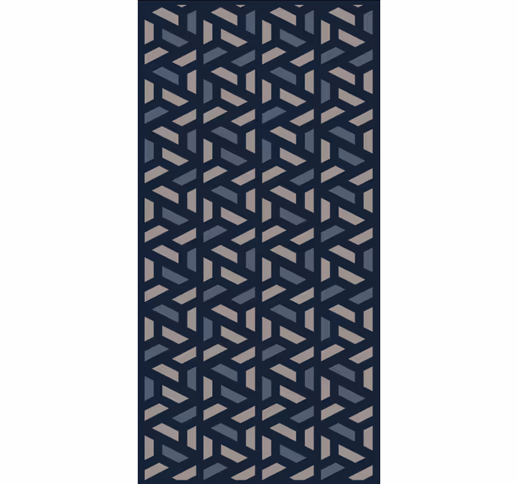 Tapete esszimmer geometrisches blau und grau dreiecksmuster - TenStickers