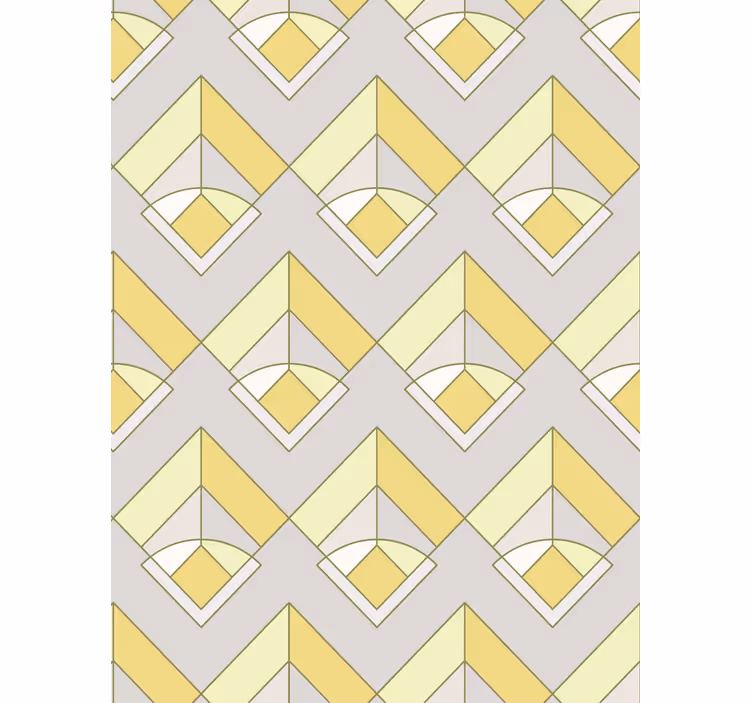 Tapete geometrisch gelb und grau muster - TenStickers