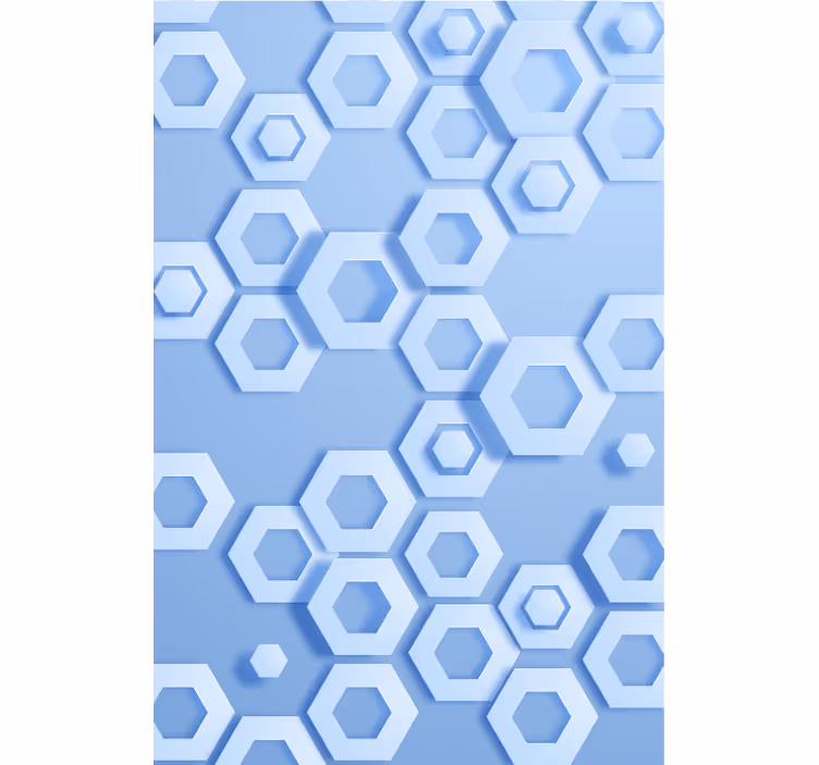Geometrische tapete mit hexagonalem blauen muster - TenStickers