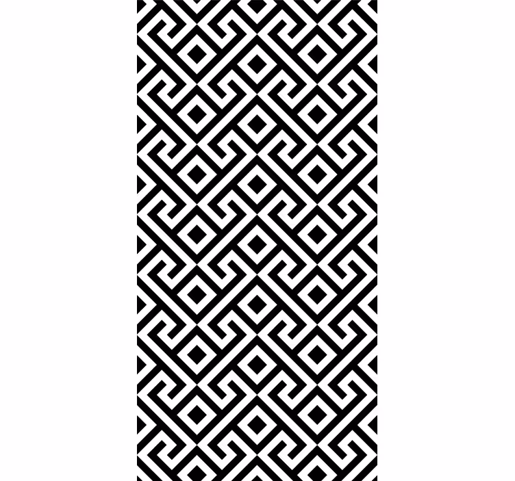 Geometrische tapete mit kräftigem schwarz-weiß-muster - TenStickers