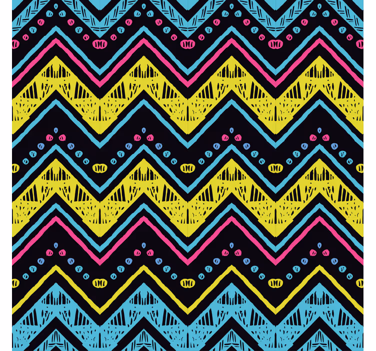 Tapete geometrisch mit lebhaftem chevron-muster - TenStickers