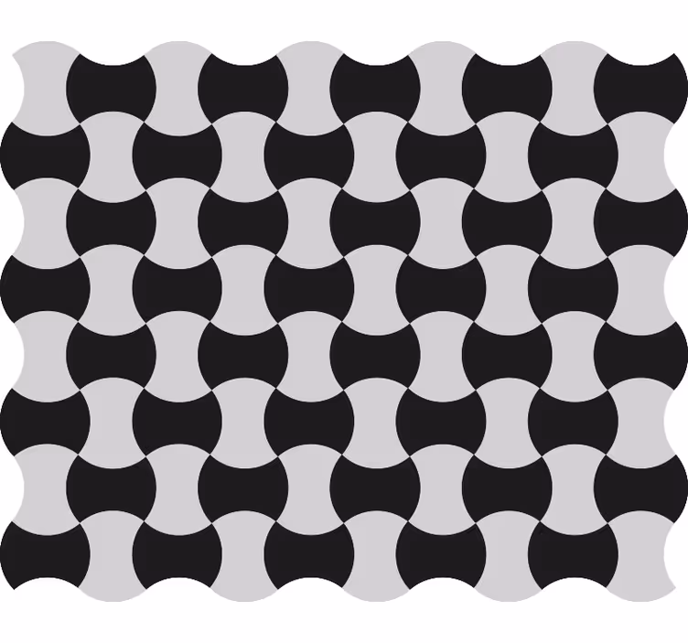 Tapete geometrisch schwarz-weiß kurven - TenStickers