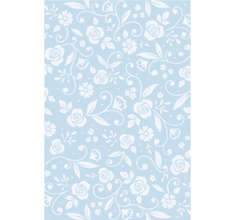 Fototapete wald mit blauem blumenornament - TenStickers