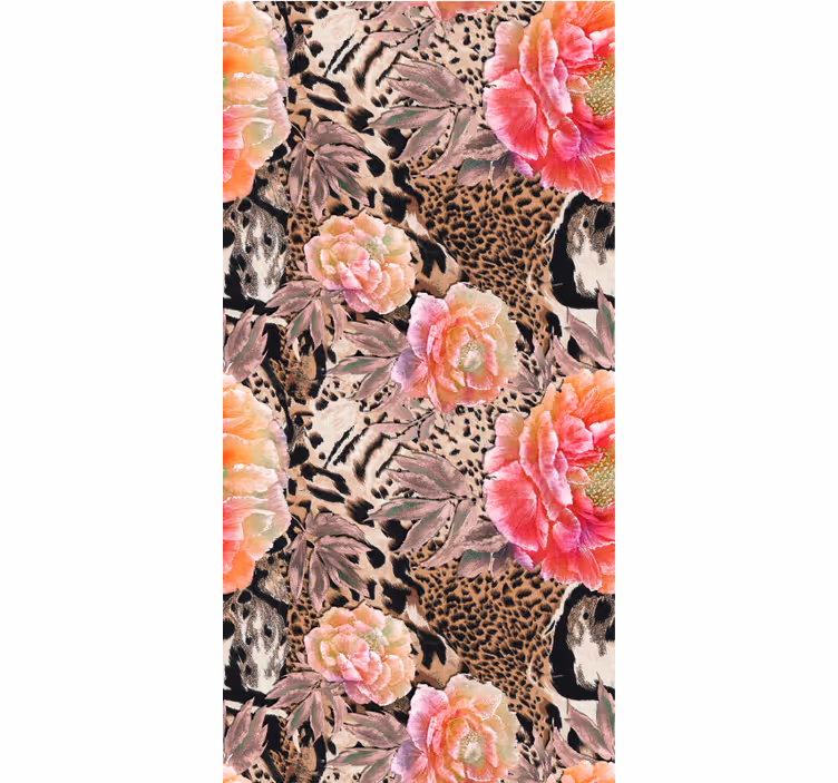 Fototapete wald mit floralem leopardenmuster - TenStickers