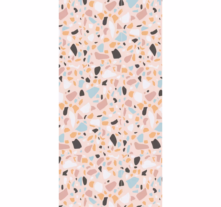 Tapete textur in rosa und blauer aquarell-terrazzo - TenStickers