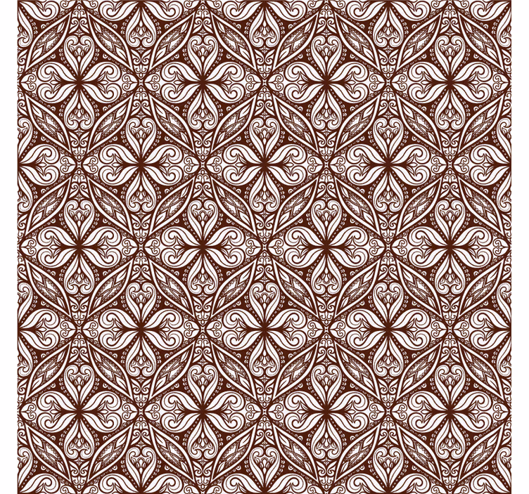Retro tapete braunes blumenmuster - TenStickers