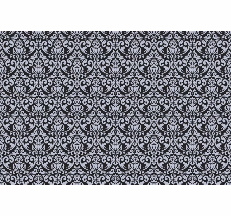 Fliesen tapete graues und schwarzes barockmosaikmuster - TenStickers