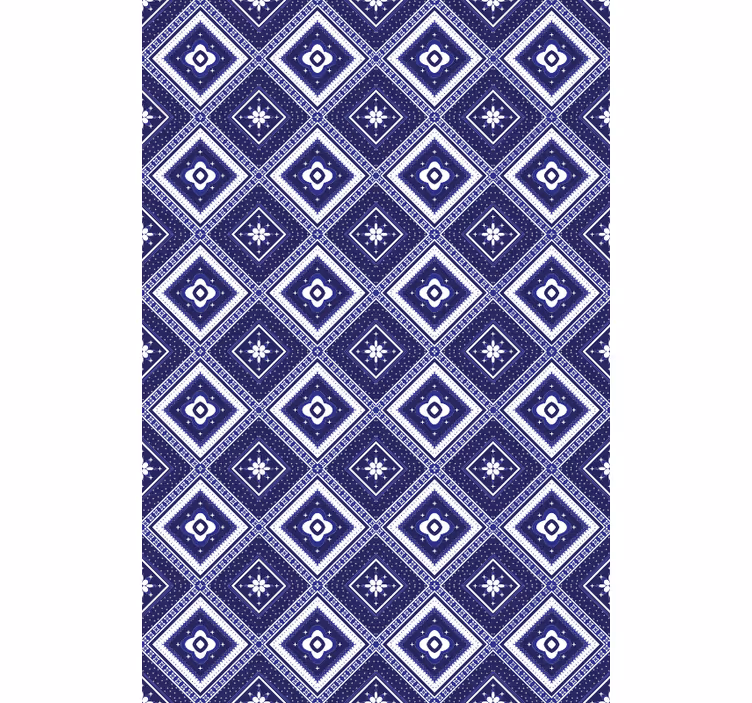 Fliesen tapete mit blauem diamantmotiv - TenStickers