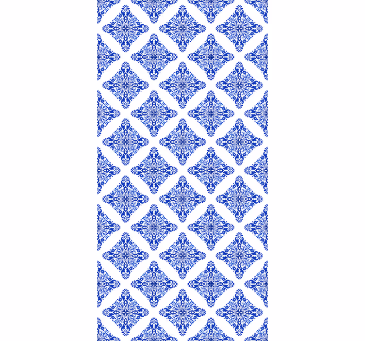 Fliesen tapete gemustert blau - TenStickers