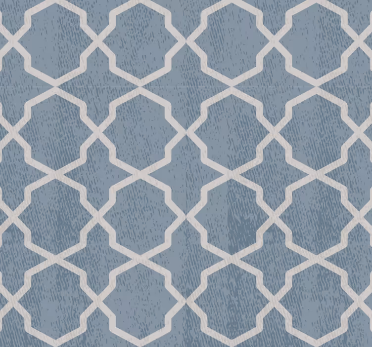 Fliesen tapete mit geometrischem blauem muster - TenStickers