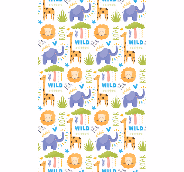 Tapete kinderzimmer mit safari tiermotiven - TenStickers