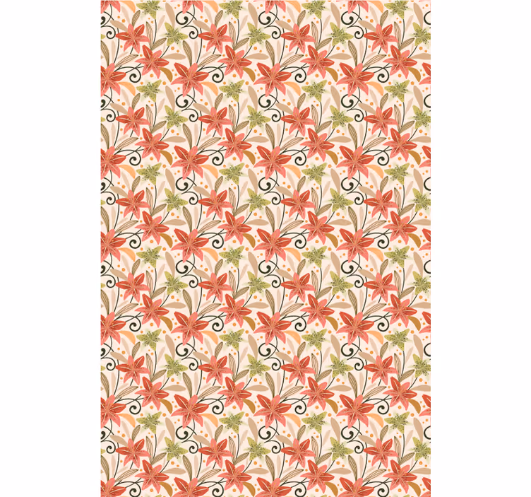 Tapete flur mit lebhaftem blumenmuster - TenStickers