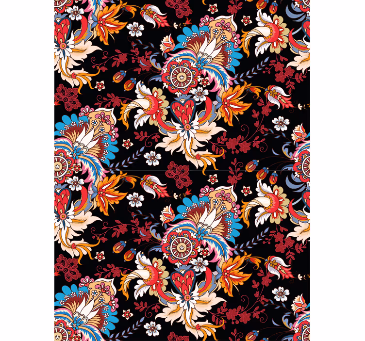 Tapete flur mit lebendigem blumenmuster - TenStickers
