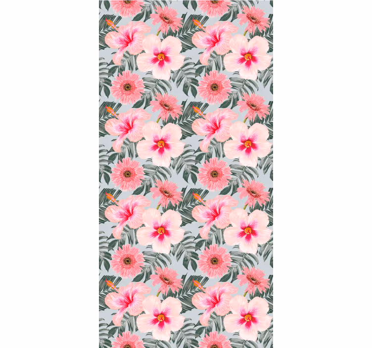 Tapete flur hibiskus und blumen - TenStickers