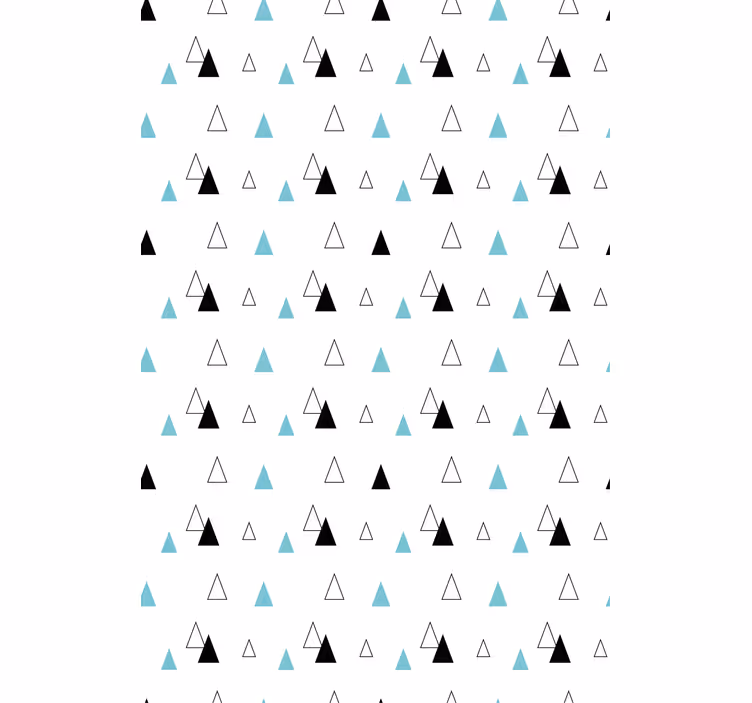 Tapete skandinavisch in schwarz grau und blau dreiecke - TenStickers