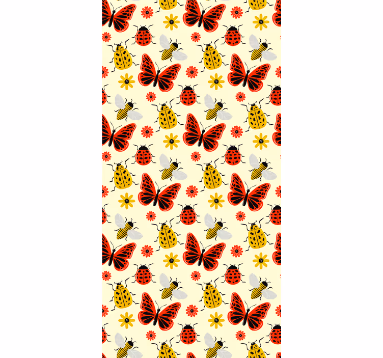 Tapete skandinavisch buntes minimalistisches käferdesign - TenStickers