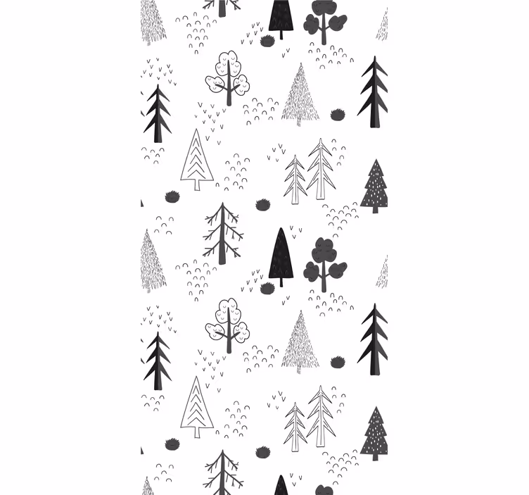 Tapete skandinavisch weiße minimalistische bäume - TenStickers