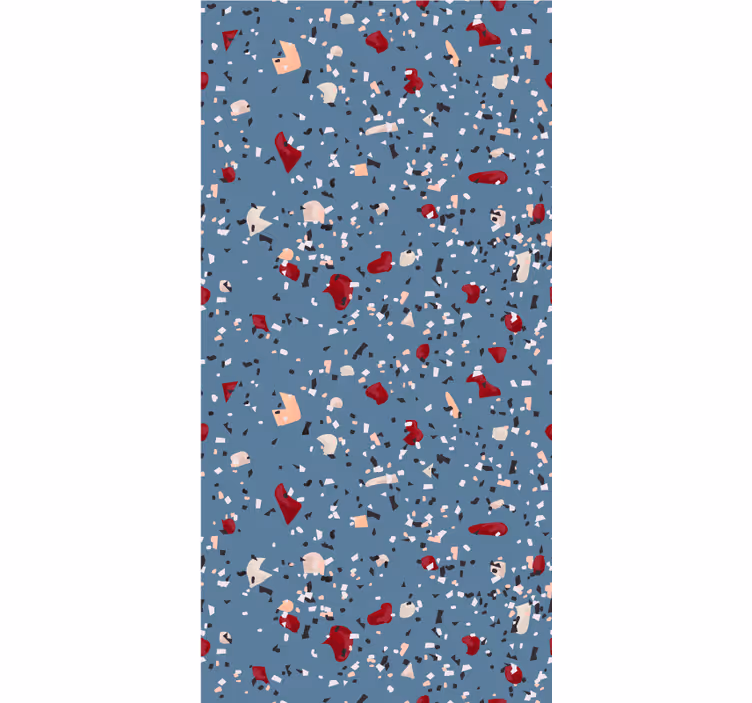 Muster tapete blau geometrisches terrazzo - TenStickers