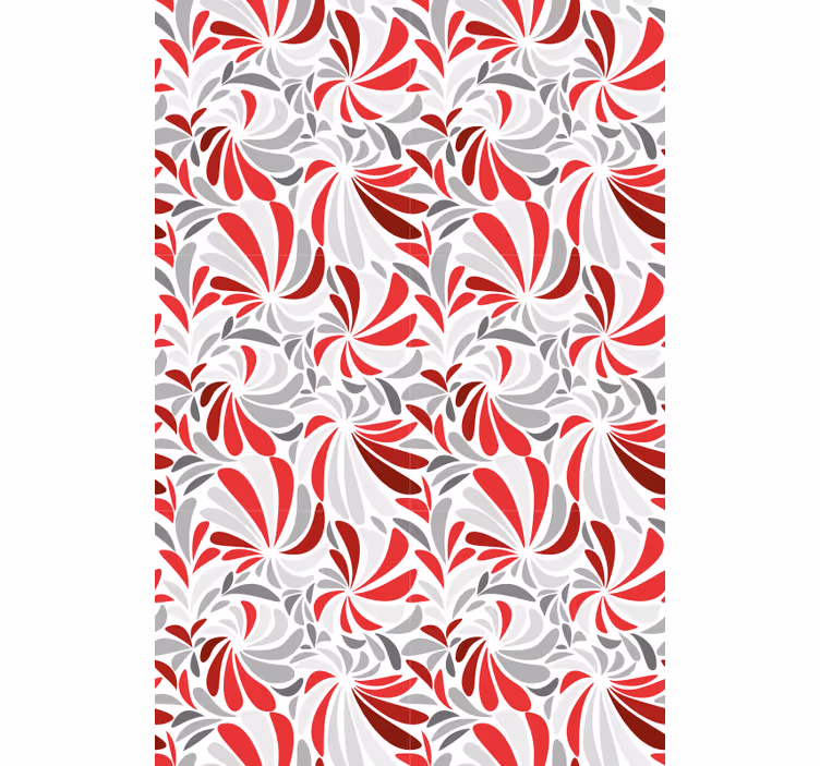 Tapete klassisch mit grau-roten blumen - TenStickers