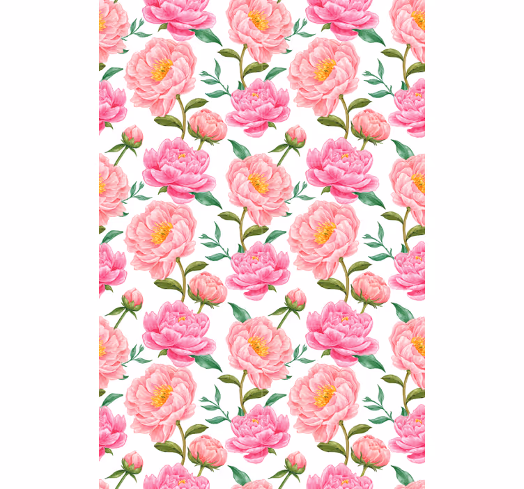 Tapete klassisch mit pinken blumen - TenStickers