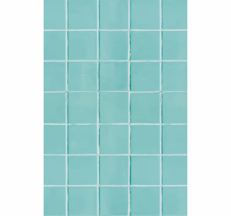 Tapete wohnzimmer in türkis fliesenoptik - TenStickers