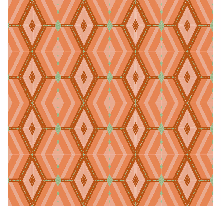 Tapete wohnzimmer mit geometrischem hexagonalem muster - TenStickers