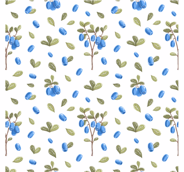 Tapete wohnzimmer mit botanischem blauen muster - TenStickers