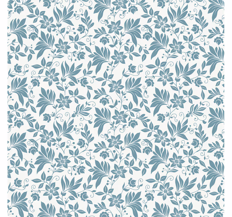 Fliesen tapete in türkis floralem design - TenStickers