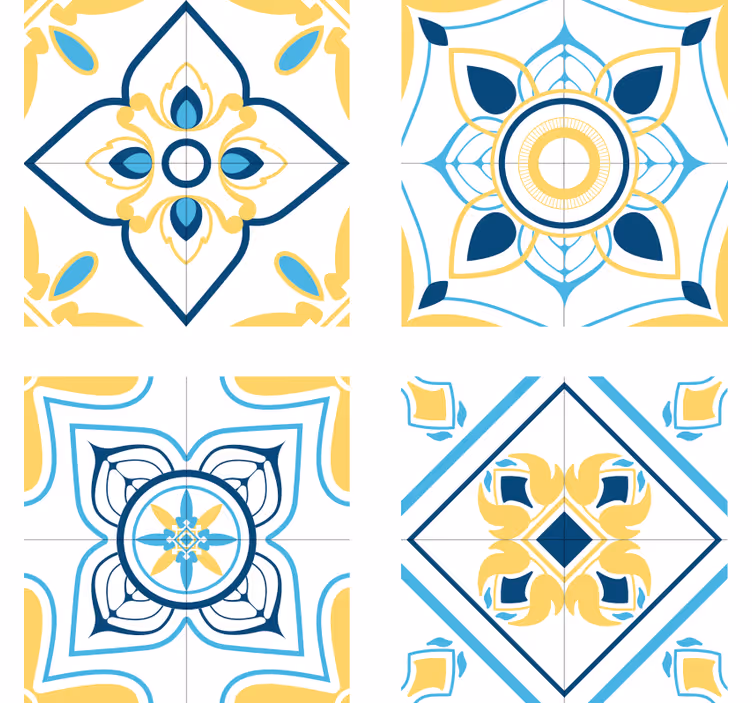 Fliesen tapete mit geometrischen muster - TenStickers