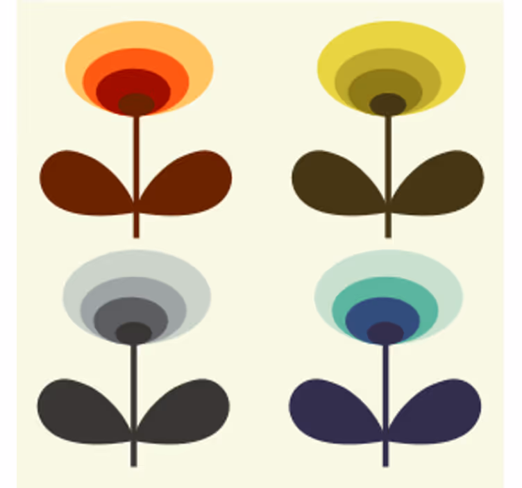 Retro tapete im 70er jahre vintage stil - TenStickers