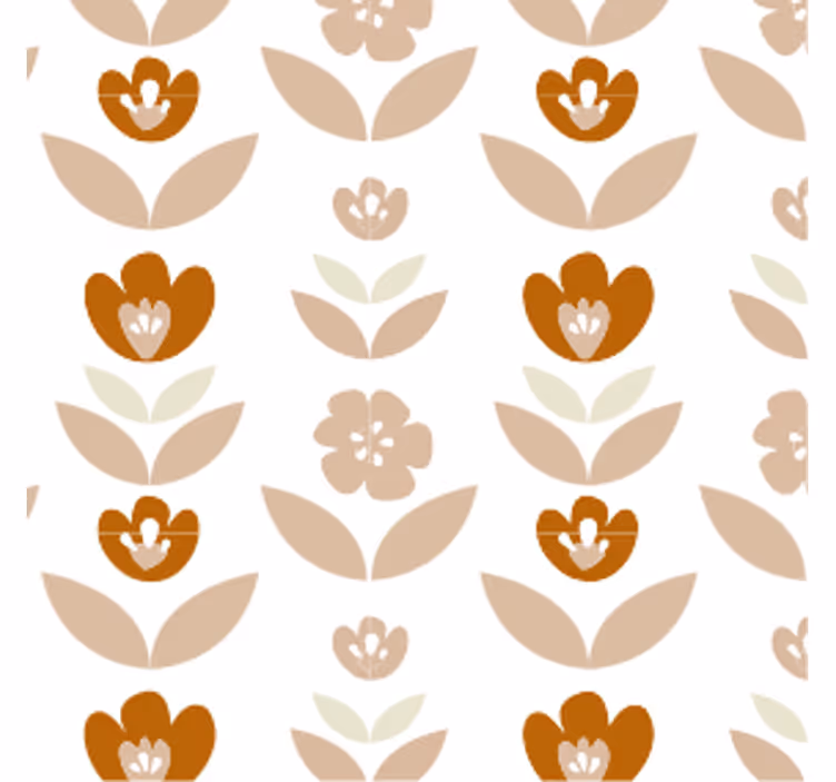 Retro tapete mit 70er jahre blumenmuster - TenStickers