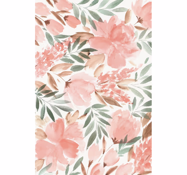 Blumentapete mit blühenden blumenmotiven - TenStickers