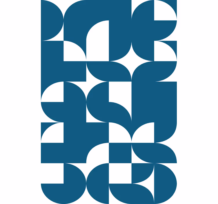 Tapete geometrisch mit blauem kreis muster - TenStickers