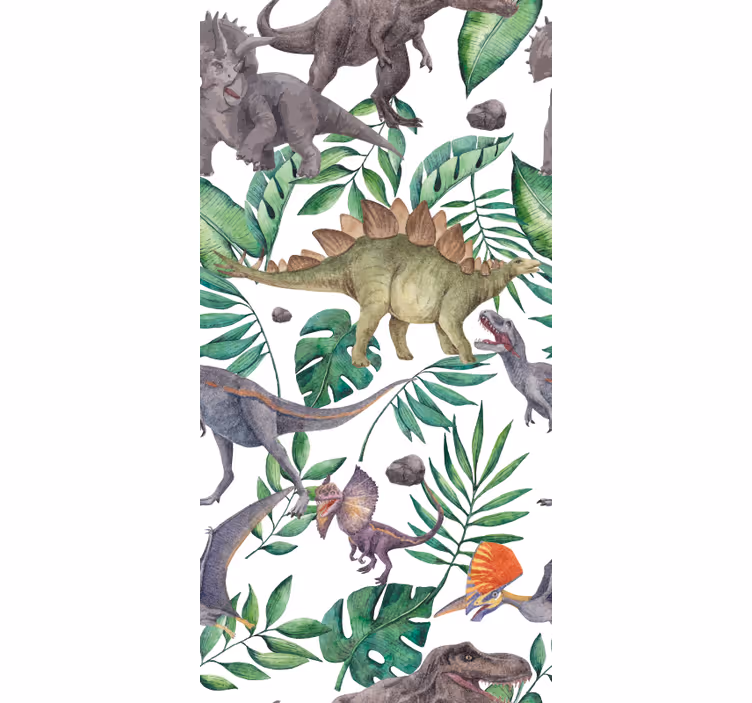 Dino tapete im jurassic aquarellmuster - TenStickers