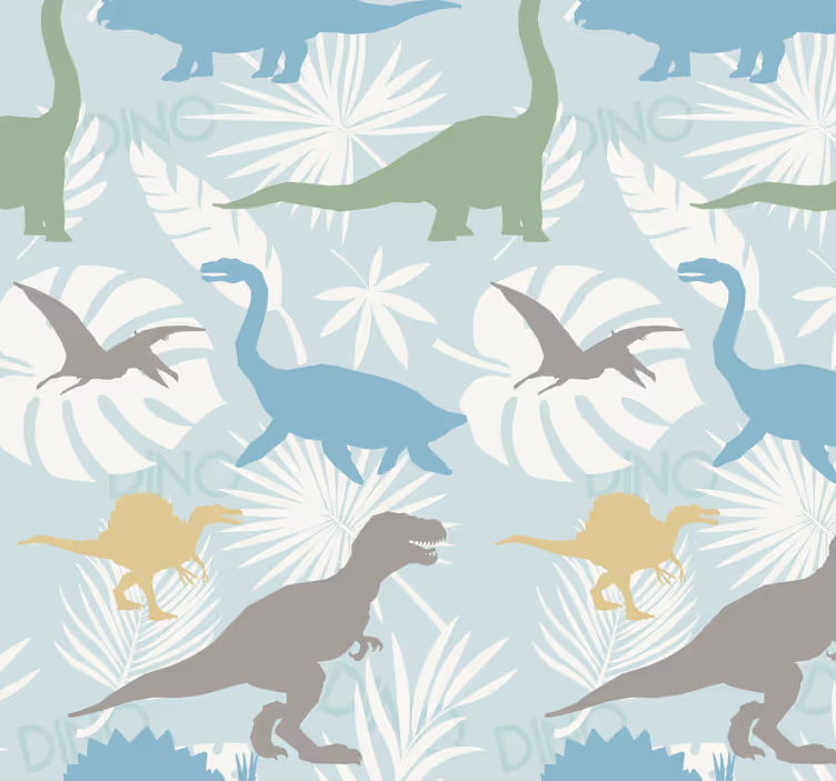 Dino tapete im pastellfarbenmuster - TenStickers