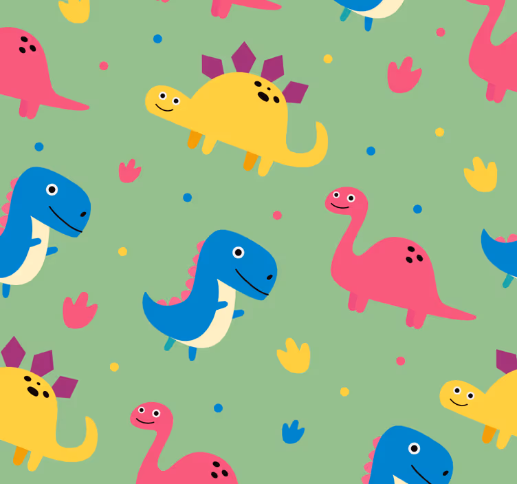 Dino tapete im bunten stil - TenStickers