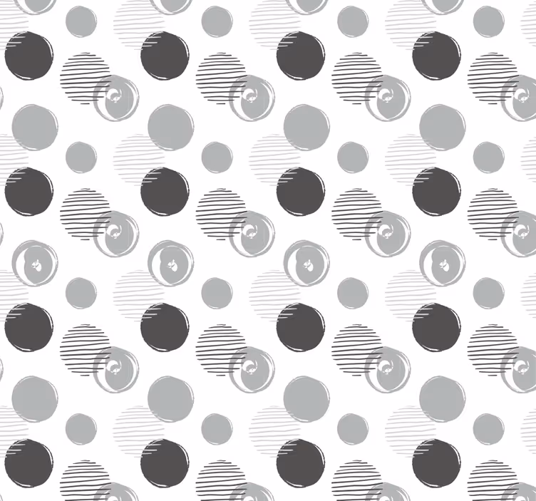 Tapete küche mit grauem kreise-muster - TenStickers