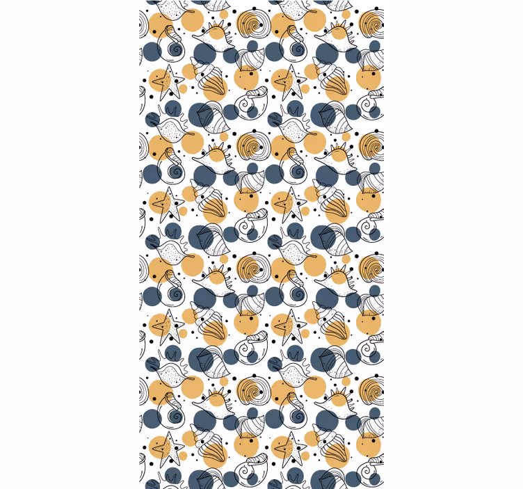 Tapete modern muster mit muscheln - TenStickers