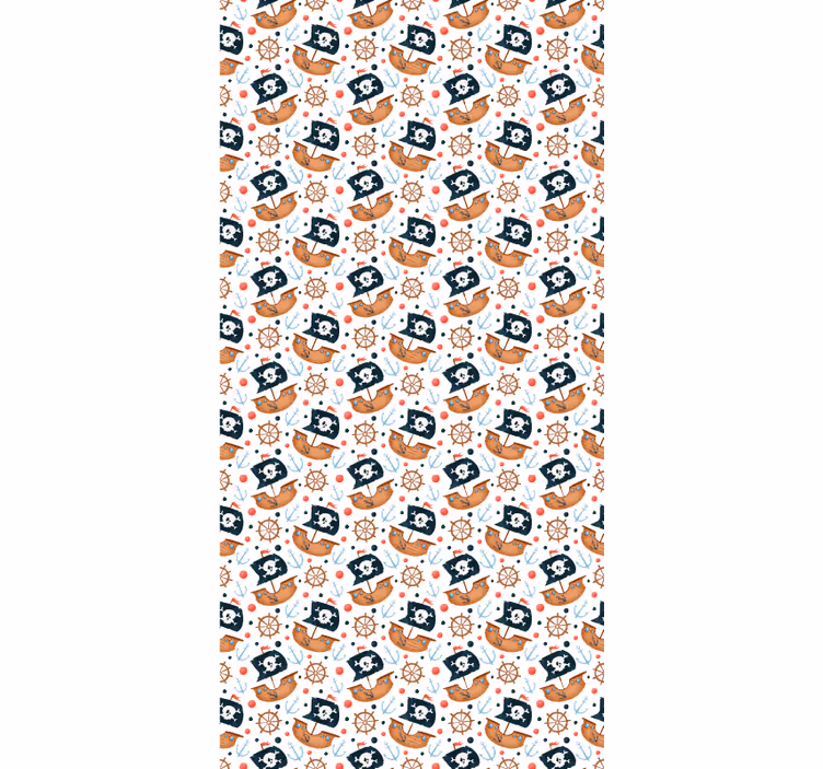 Tapete modern mit süßem piratenschiff-muster - TenStickers