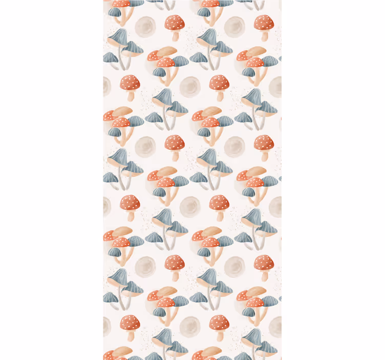 Tapete modern mit aquarell pilzmuster - TenStickers