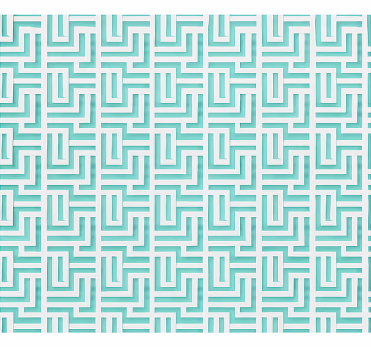 Tapete esszimmer mit blauem geometrischen quadrat-effekt - TenStickers