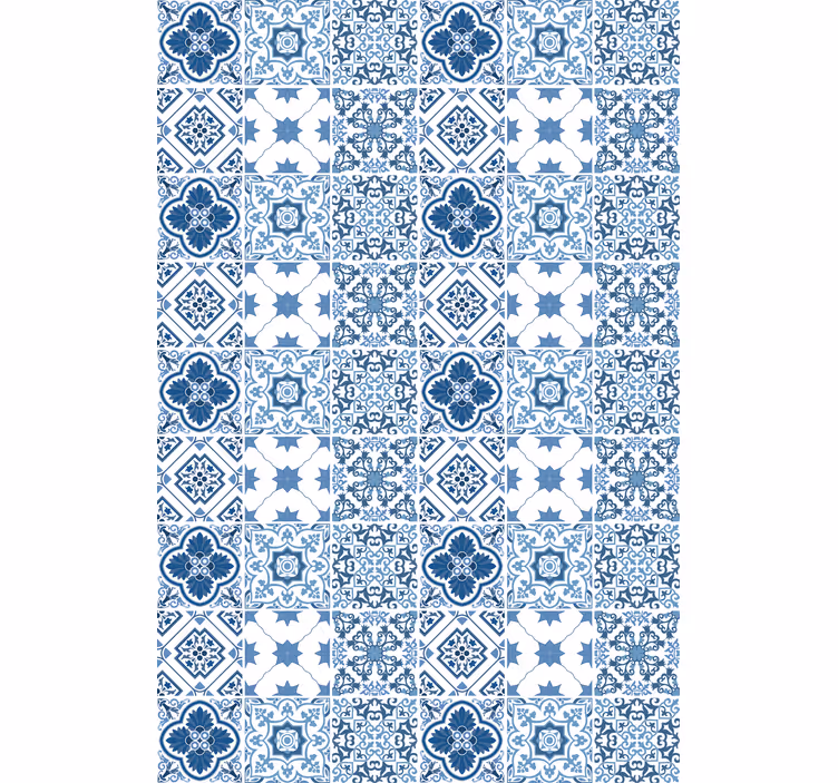 Tapete badezimmer mit filigranen blauen mustern - TenStickers