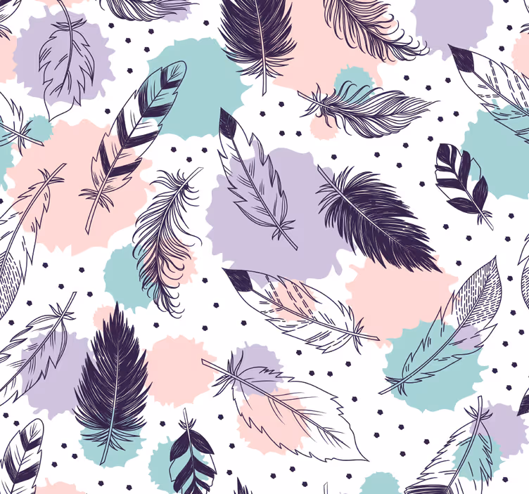 Tapete badezimmer mit boho federdesign - TenStickers