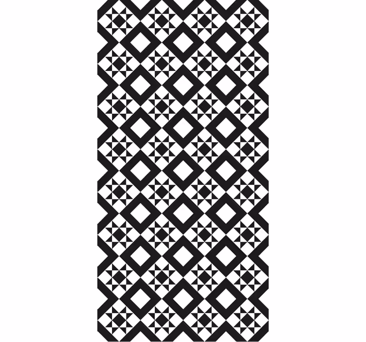 Tapete küche schwarzweiß geometrische fliesen - TenStickers
