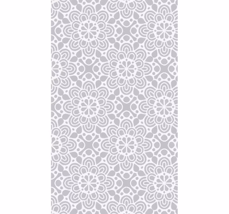 Tapete küche mit blumigen formen in weiß und grau - TenStickers