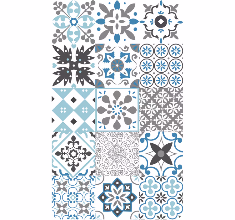 Tapete küche blaue mosaikgestaltung - TenStickers