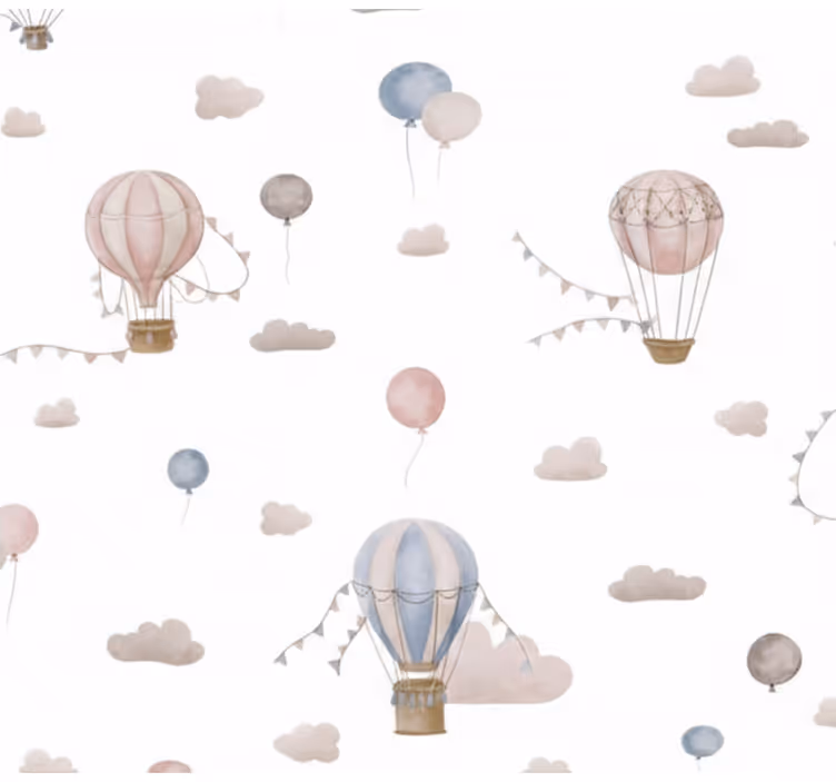Tapete wohnzimmer pastell luftballon - TenStickers
